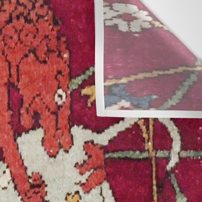 Safavid Antique Hunting Rug Animal Print Wall Tapestry Gallery Image 3