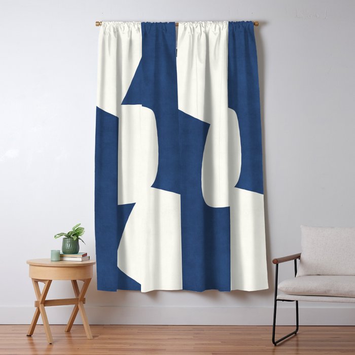 Minimal Shapes blue Window Curtain Gallery Image 5