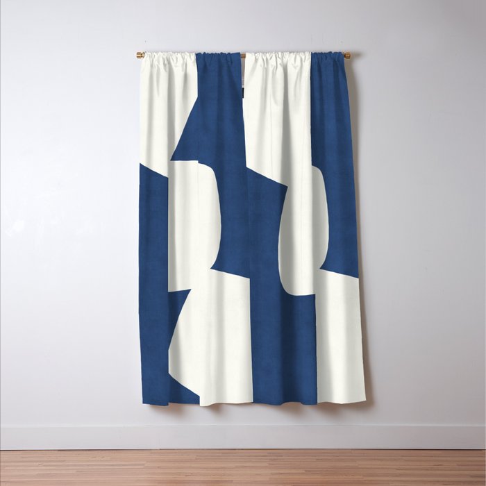 Minimal Shapes blue Window Curtain Gallery Image 3