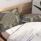 Turtle with Flowers Pillow Sham Gallery Image 2