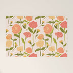 Marigold Dream / Warm Flower Pattern Welcome Mat Gallery Image 1