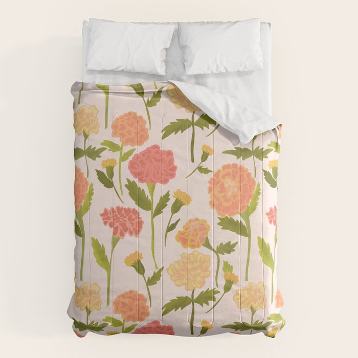 Marigold Dream / Warm Flower Pattern Comforter Gallery Image 6