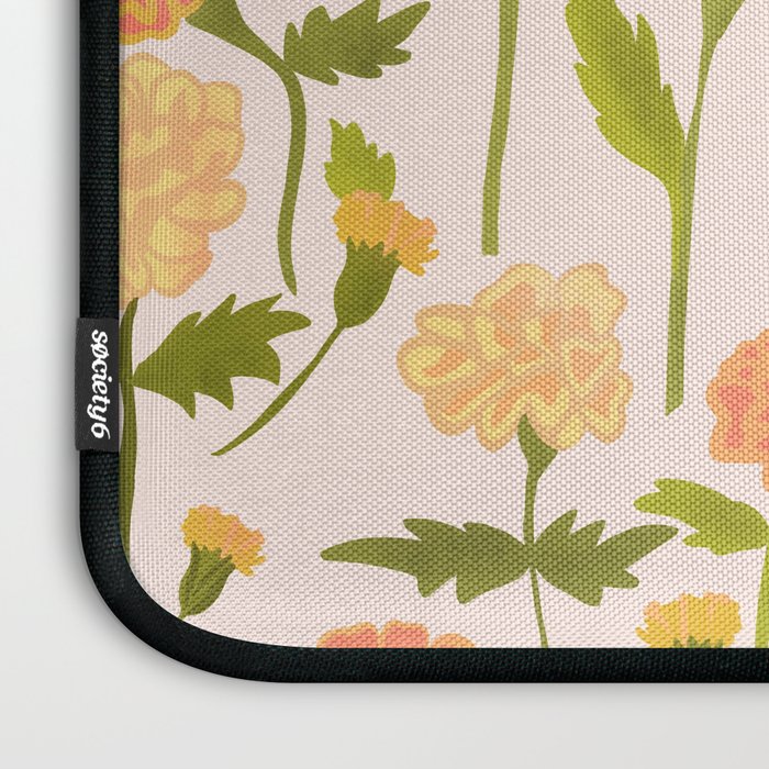 Marigold Dream / Warm Flower Pattern Laptop Sleeve Gallery Image 3