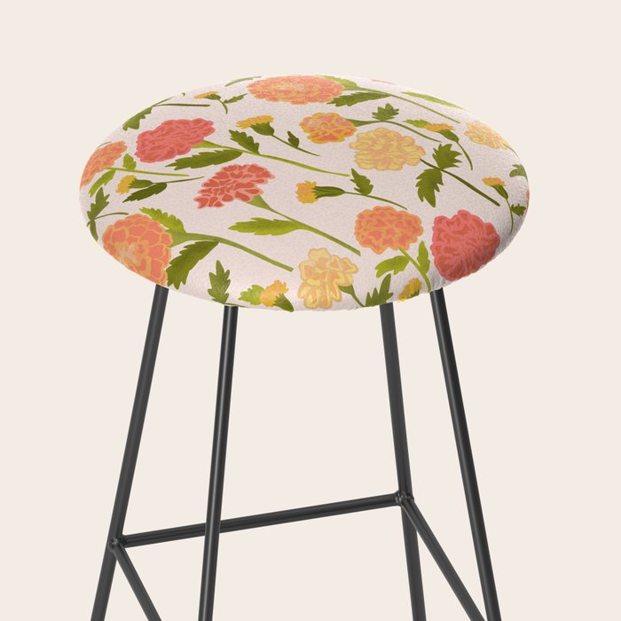 Marigold Dream / Warm Flower Pattern Stool Gallery Image 2