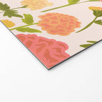 Marigold Dream / Warm Flower Pattern Welcome Mat Gallery Image 2