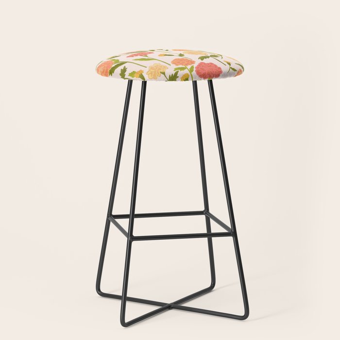 Marigold Dream / Warm Flower Pattern Stool Gallery Image 1
