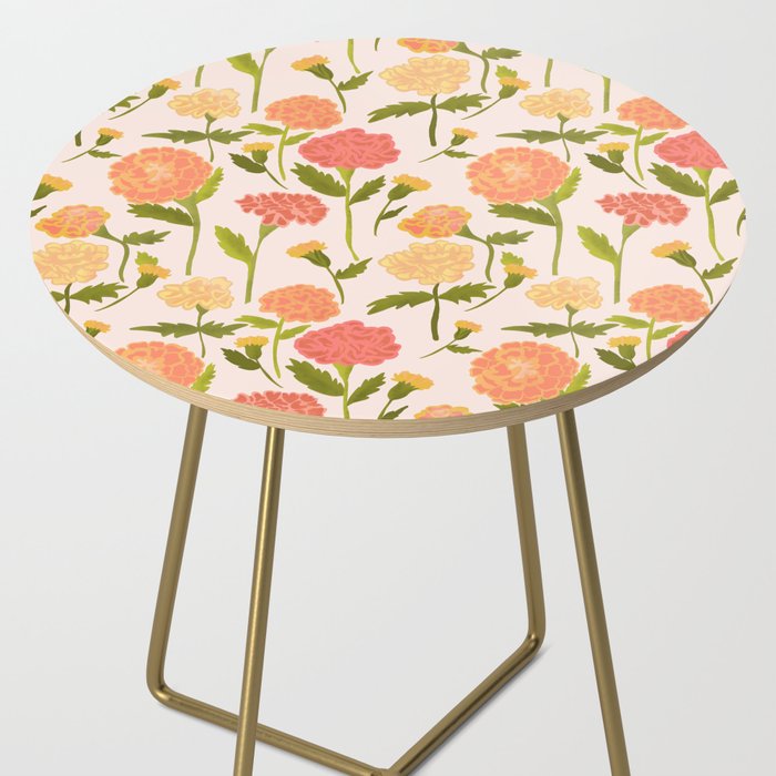 Marigold Dream / Warm Flower Pattern Side Table Gallery Image 2