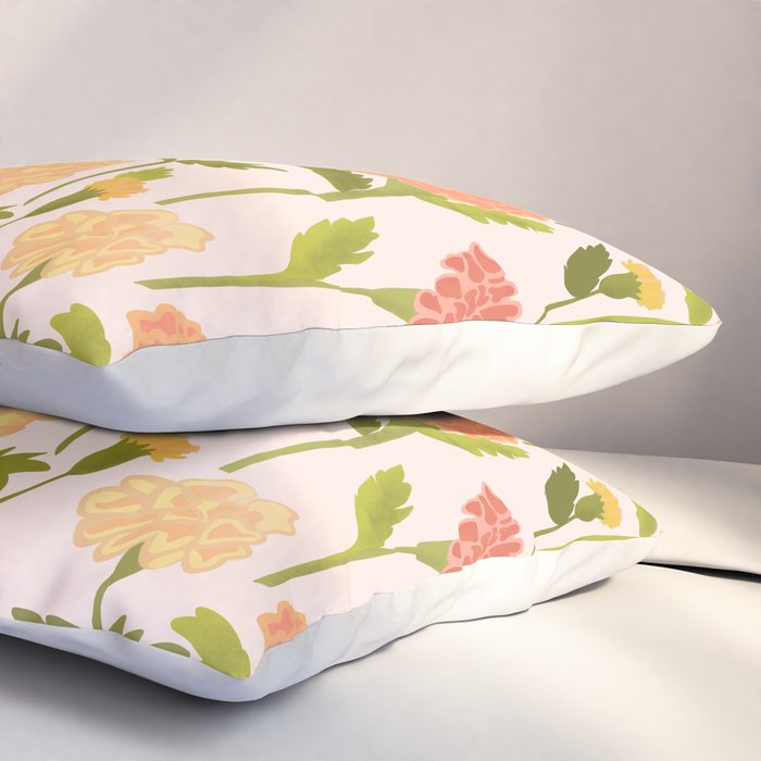 Marigold Dream / Warm Flower Pattern Pillow Sham Gallery Image 3