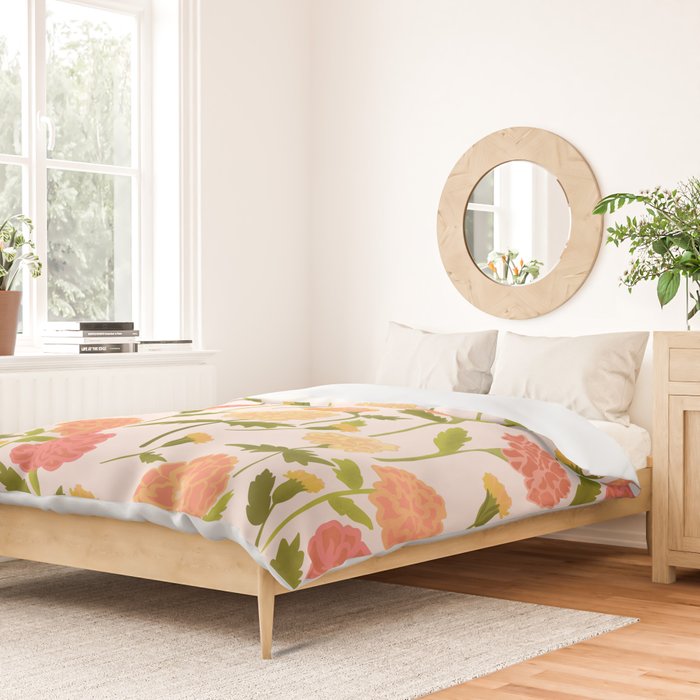 Marigold Dream / Warm Flower Pattern Duvet Cover Gallery Image 2