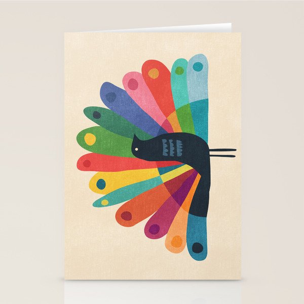 Whimsical Peacok Stationery Card Gallery Image 2