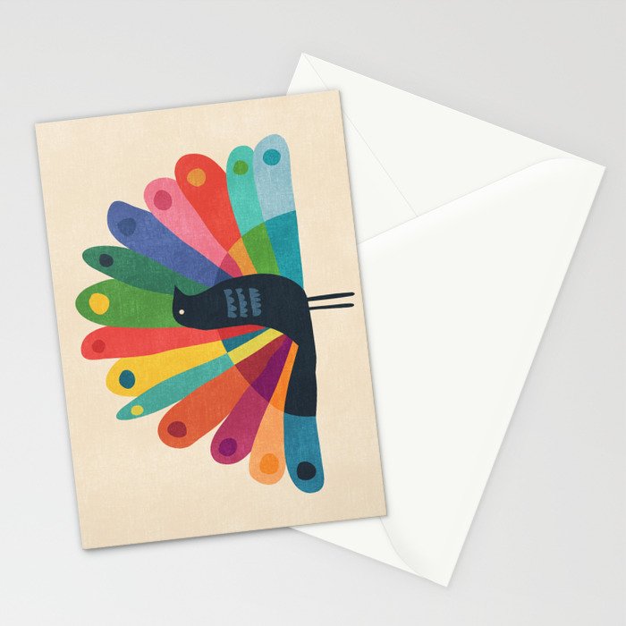 Whimsical Peacok Stationery Card Gallery Image 2