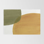 Olive green and mustard shapes Rug Gallery Image 2