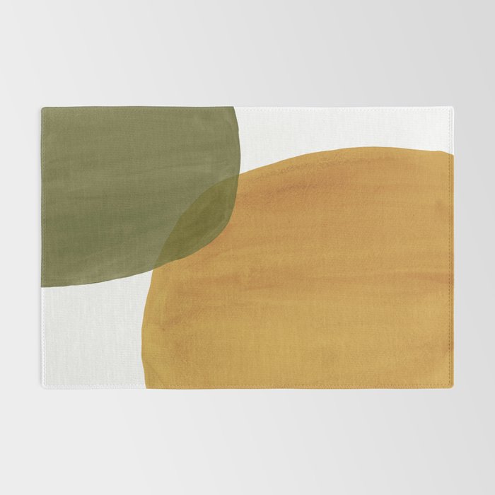 Olive green and mustard shapes Rug Gallery Image 2