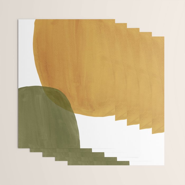 Olive green and mustard shapes Wrapping Paper Gallery Image 3