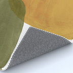 Olive green and mustard shapes Rug Gallery Image 4