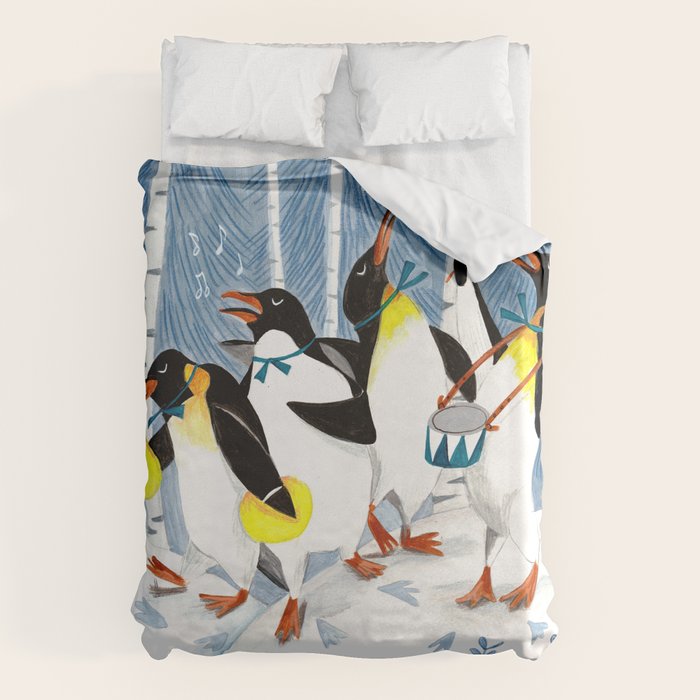 Penguin music festive holiday Duvet Cover Gallery Image 6