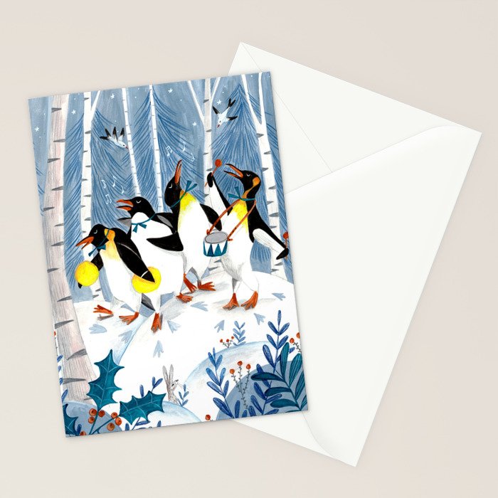 Penguin music festive holiday Stationery Card Gallery Image 2