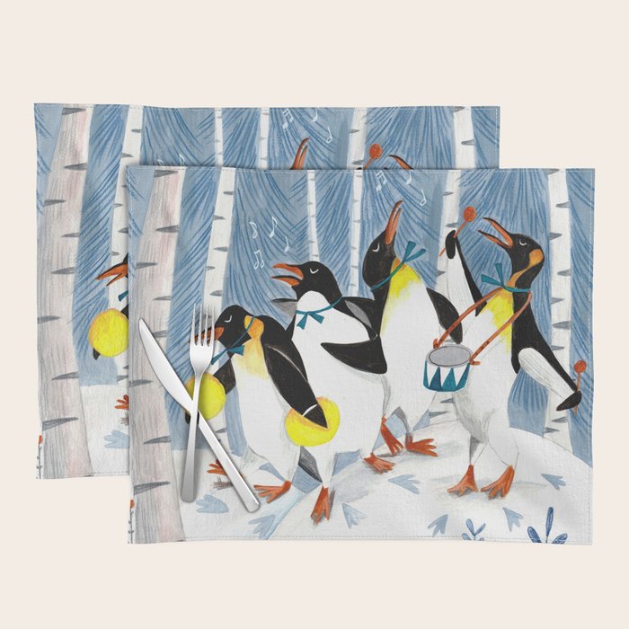Penguin music festive holiday Placemat Gallery Image 1