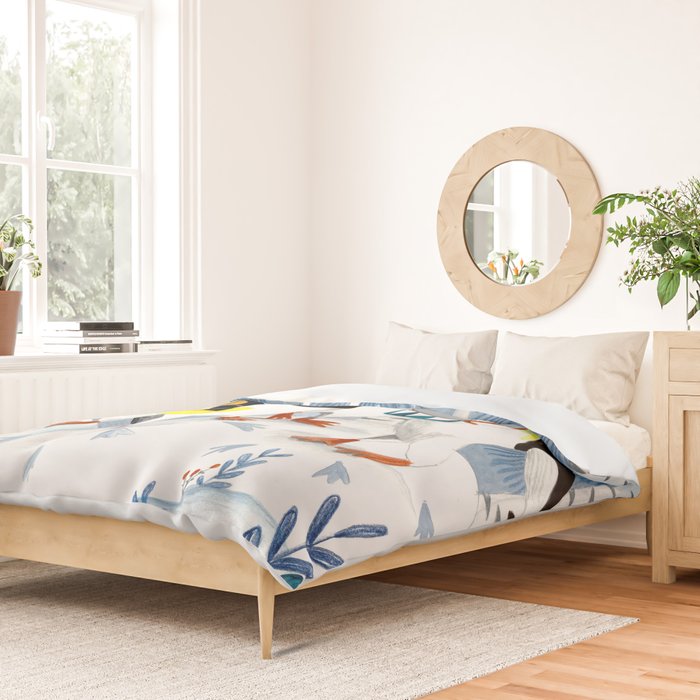 Penguin music festive holiday Duvet Cover Gallery Image 2