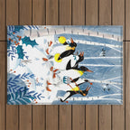 Penguin music festive holiday Outdoor Rug Gallery Image 1