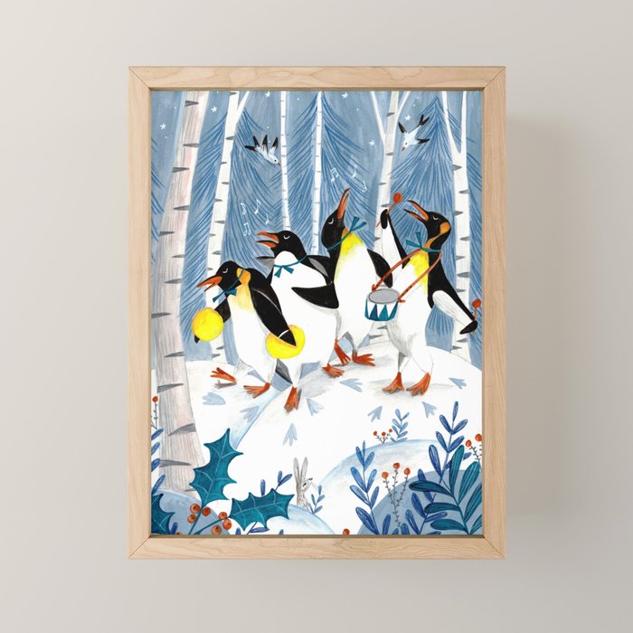 Penguin music festive holiday Mini Art Print Gallery Image 1