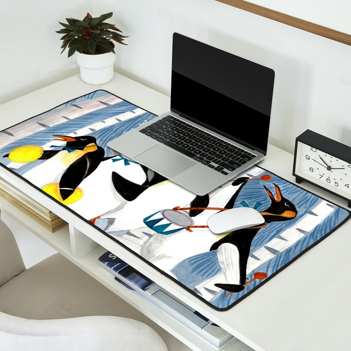 Penguin music festive holiday Desk Mat Gallery Image 2