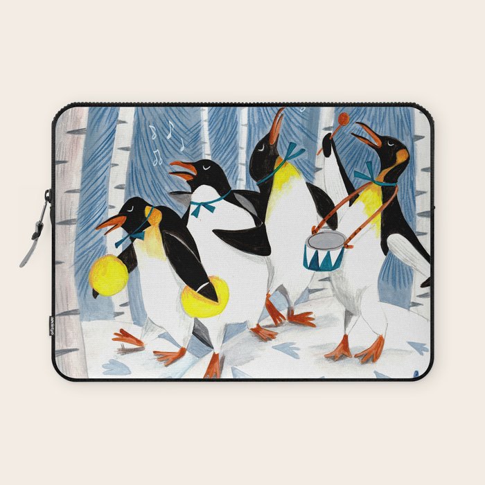Penguin music festive holiday Laptop Sleeve Gallery Image 1