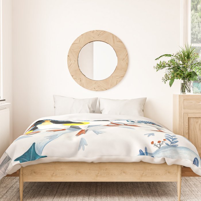 Penguin music festive holiday Duvet Cover Gallery Image 3