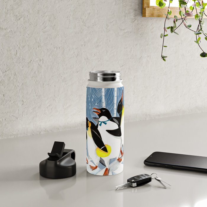 Penguin music festive holiday Water Bottle Gallery Image 4