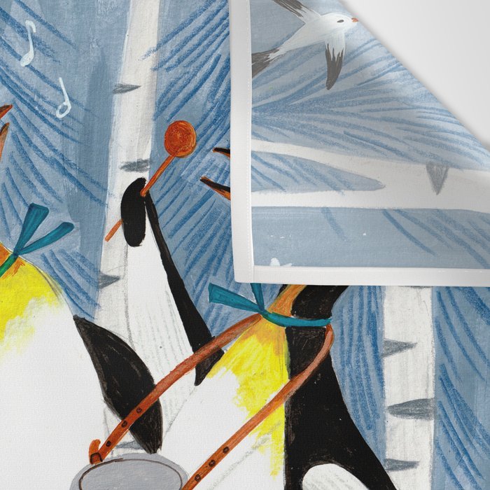 Penguin music festive holiday Wall Tapestry Gallery Image 3