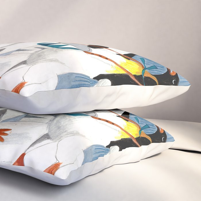 Penguin music festive holiday Pillow Sham Gallery Image 3