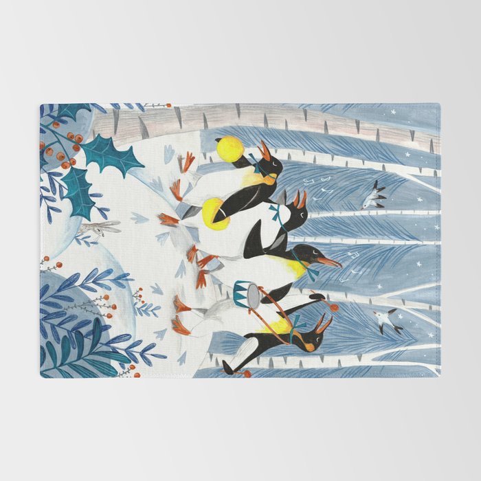 Penguin music festive holiday Rug Gallery Image 2