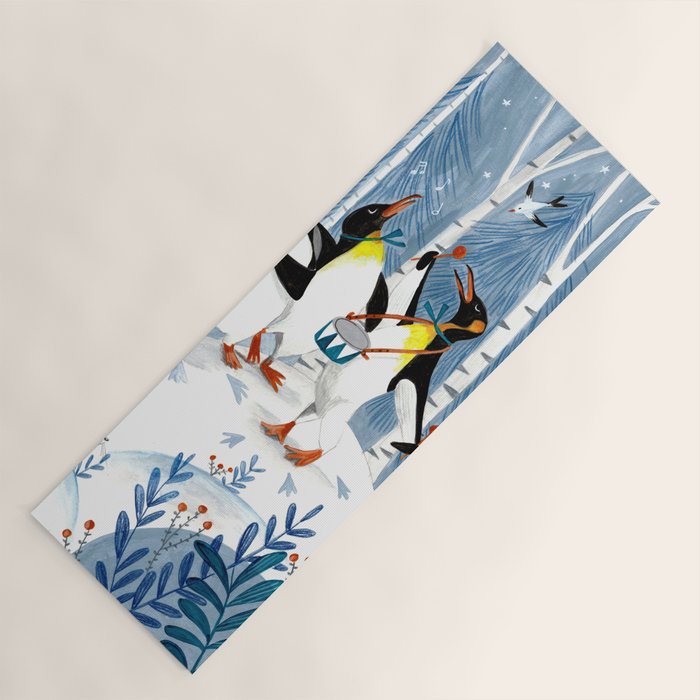 Penguin music festive holiday Yoga Mat