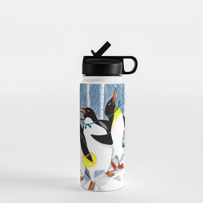 Penguin music festive holiday Water Bottle Gallery Image 1