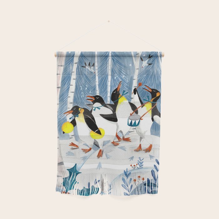 Penguin music festive holiday Wall Hanging Gallery Image 1