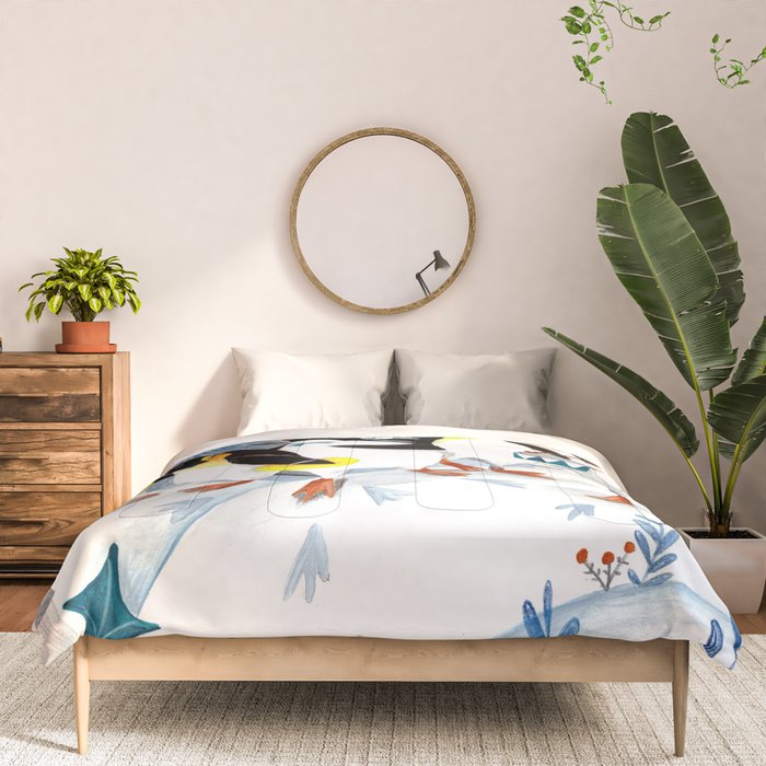 Penguin music festive holiday Comforter Gallery Image 3