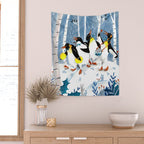 Penguin music festive holiday Wall Tapestry Gallery Image 2