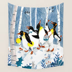 Penguin music festive holiday Wall Tapestry Gallery Image 4