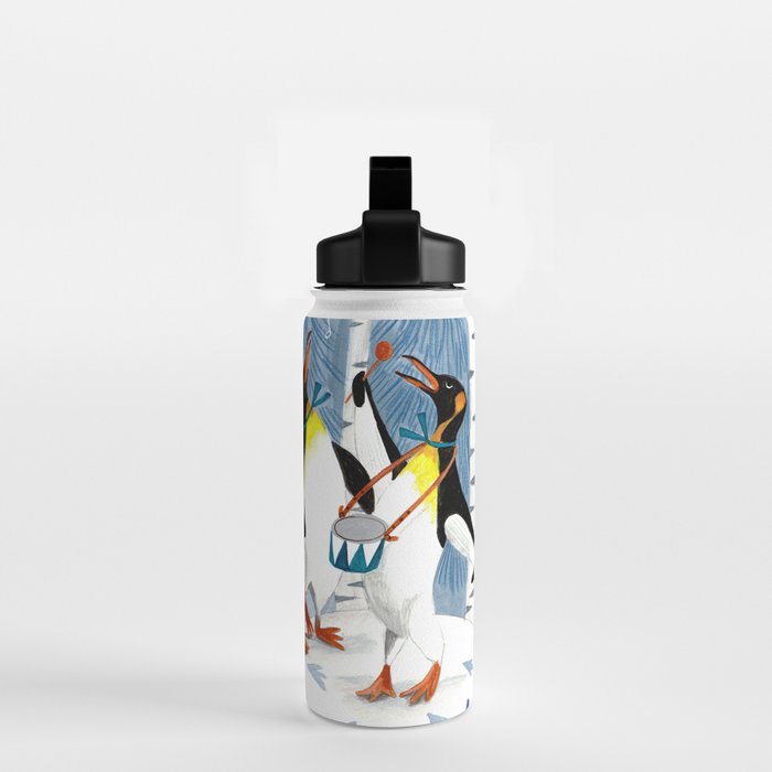 Penguin music festive holiday Water Bottle Gallery Image 2