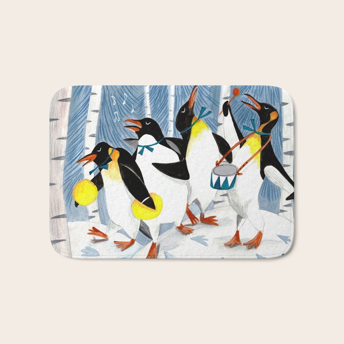 Penguin music festive holiday Bath Mat Gallery Image 1