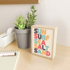 Sun Surf Sea Salt Sand Typography - Retro Rainbow Mini Art Print Gallery Image 2