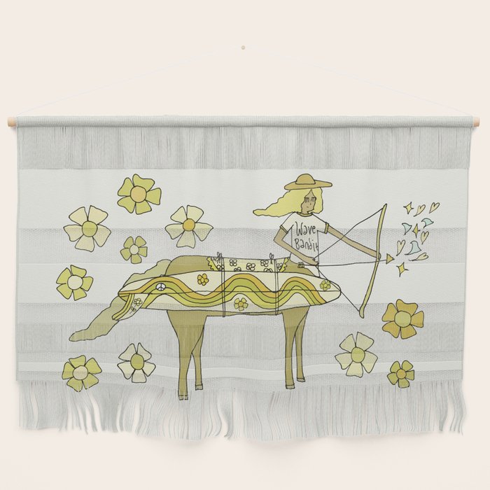 sagittarius zodiac wave bandit // retro surf art by surfy birdy Wall Hanging Gallery Image 1