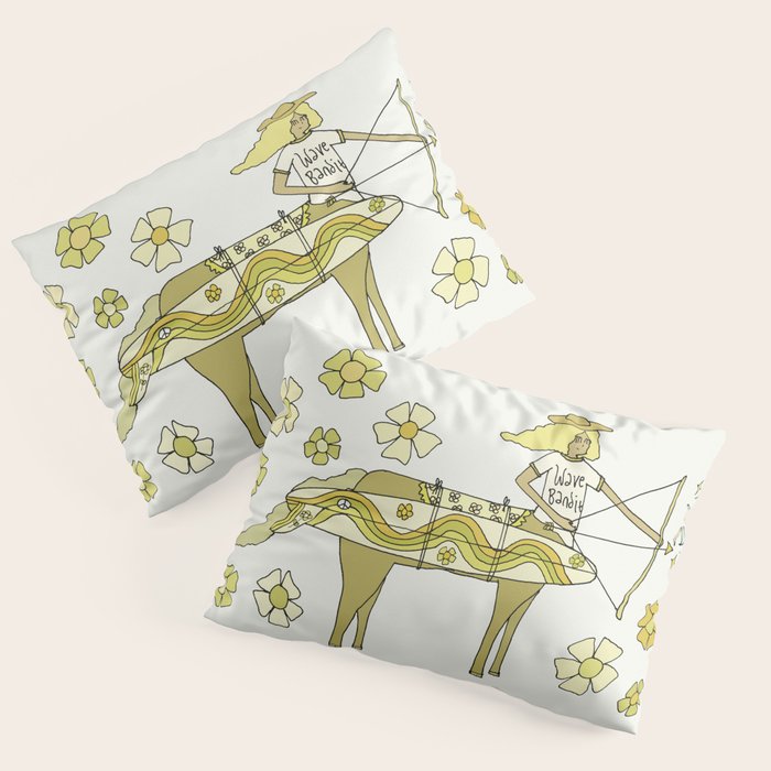 sagittarius zodiac wave bandit // retro surf art by surfy birdy Pillow Sham Gallery Image 3
