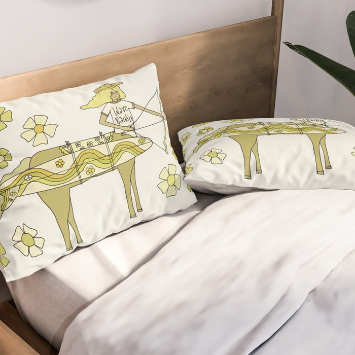 sagittarius zodiac wave bandit // retro surf art by surfy birdy Pillow Sham Gallery Image 2