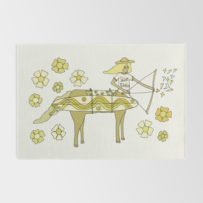 sagittarius zodiac wave bandit // retro surf art by surfy birdy Rug Gallery Image 2
