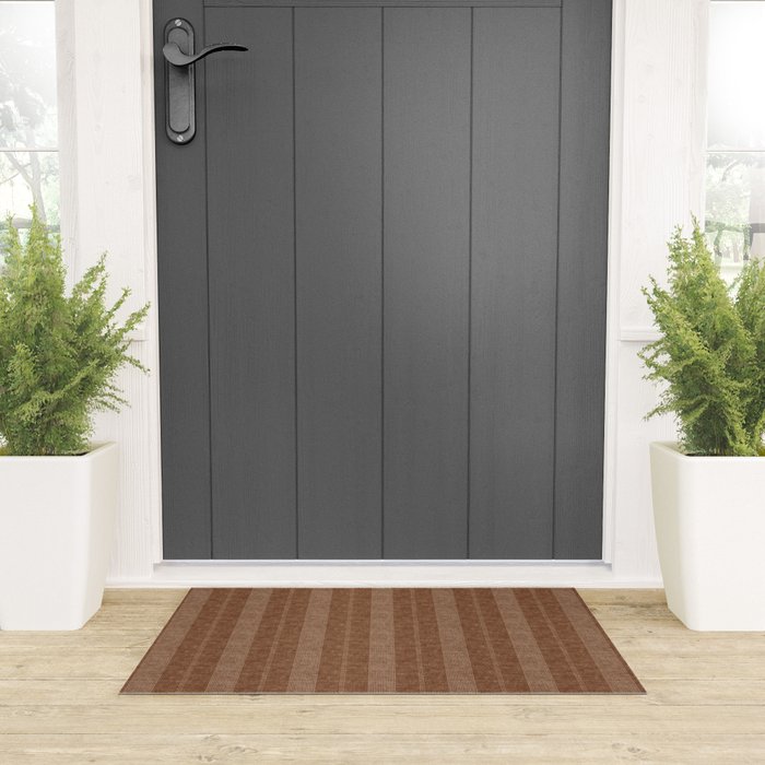 ivy stripes - warm brown Welcome Mat Gallery Image 3