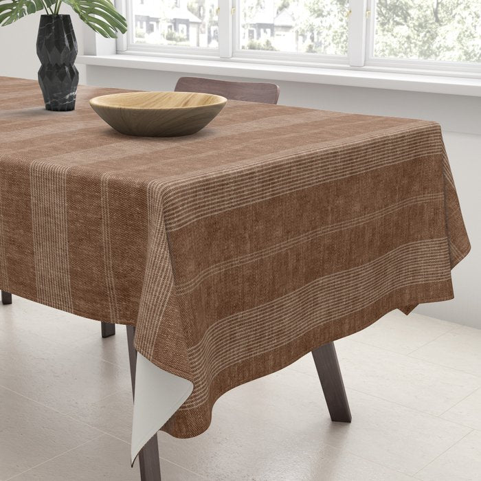 ivy stripes - warm brown Tablecloth Gallery Image 3