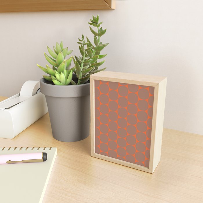 Mid Century Modern Dot Pattern Inspired by PANTONE 17 1230 Color of the Year Mocha Mousse Mini Art Print Gallery Image 2