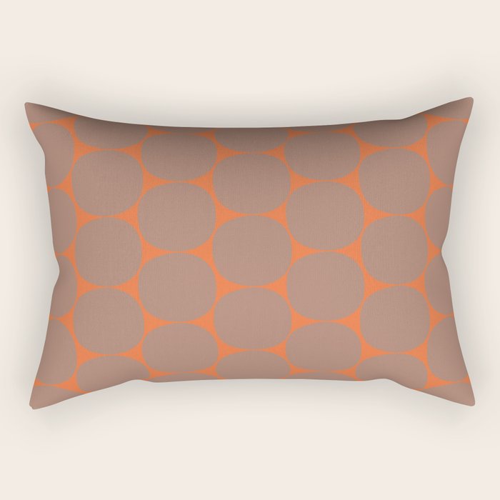 Mid Century Modern Dot Pattern Inspired by PANTONE 17 1230 Color of the Year Mocha Mousse Rectangular Pillow Gallery Image 2
