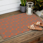 Mid Century Modern Dot Pattern Inspired by PANTONE 17 1230 Color of the Year Mocha Mousse Outdoor Rug Gallery Image 2